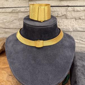 Altın Kaplama Sade Hasır Başlıklı Trabzon Seti