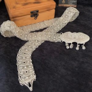 Telkari Gümüş Yaprak İşlemeli Kemer