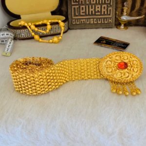 Altın Kaplama Kişniş Telkari Gümüş Kemer