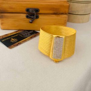 Altın Kaplama Gümüş Trabzon Hasırı Taşlı Bileklik