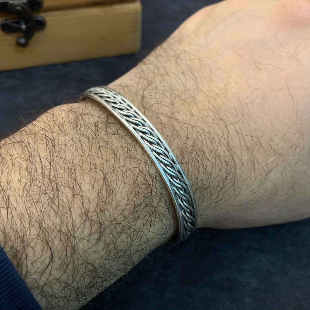 unisex telkari bay bayan gümüş bileklik