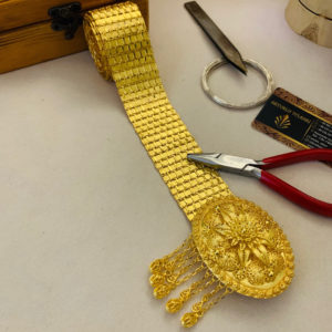 Altın Kaplama Gümüş Mersin Hasırı Kemer