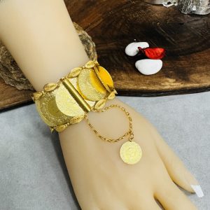 Tam Altın Modeli Gümüş Telkari İşlemeli Bileklik