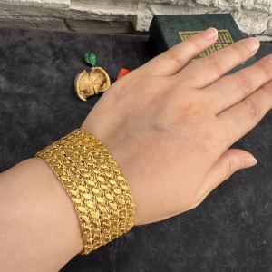 Pullu Altın Kaplama Gümüş Bileklik