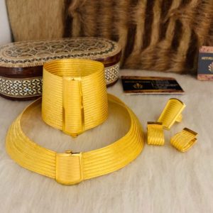 Altın Kaplamalı Gümüş Trabzon Hasır Seti