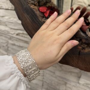 Midyat Telkari Yaprak Gümüş Bileklik