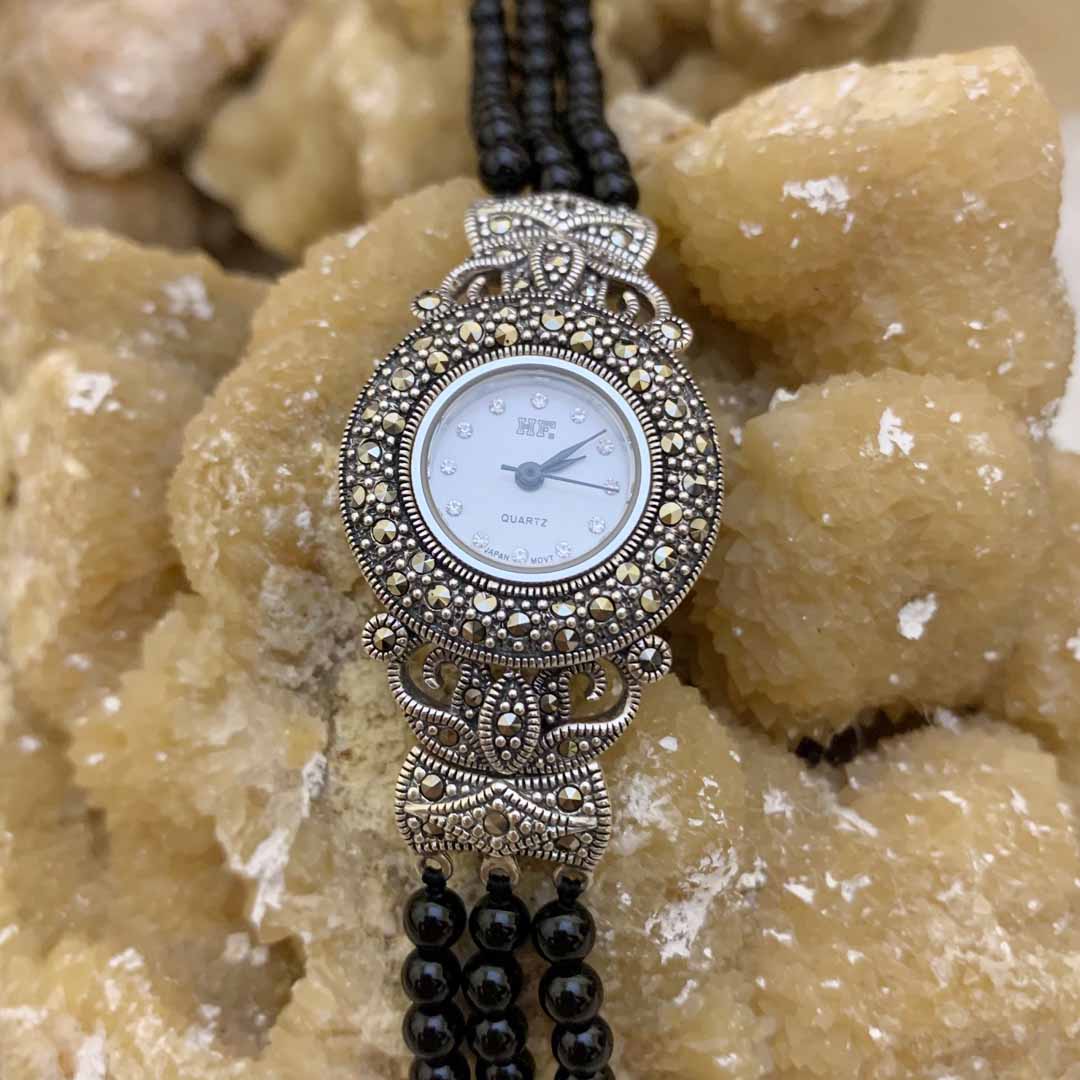black-stone-silver-womens-jewelry-watch