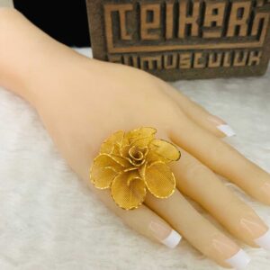 Altın Kaplama Gümüş Gül Modeli Yüzük