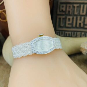 Gümüş El İşi Taşlı Bayan Bilekliği