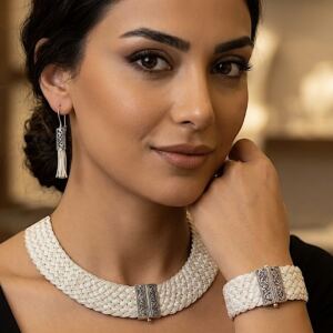 Midyat Hasırı Gümüş Takı Seti