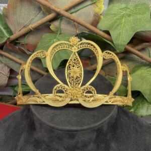 Altın Kaplama Telkari Gümüş Prenses Modeli Taç