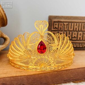 Altın Kaplama Gümüş Gelin Tacı