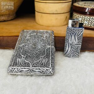 Telkari Sigara Tabakası ve Çakmak Seti