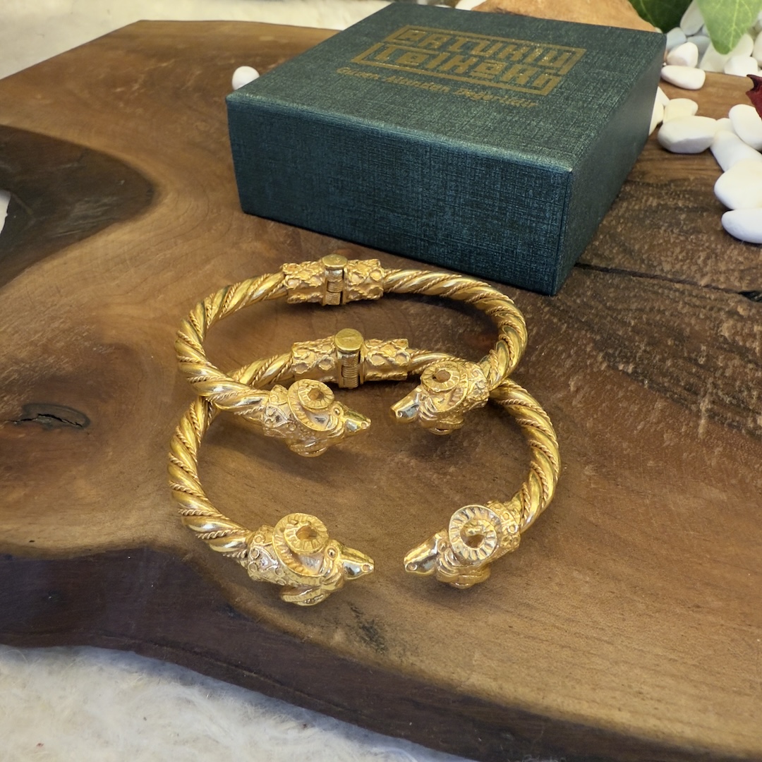 ram-head-gold-plated-silver-bracelet
