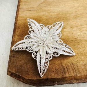 Yıldız Modeli Telkari Gümüş Broş