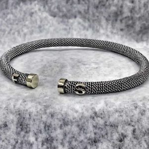 Kişiye Özel Harfli Gümüş Erkek Bileziği