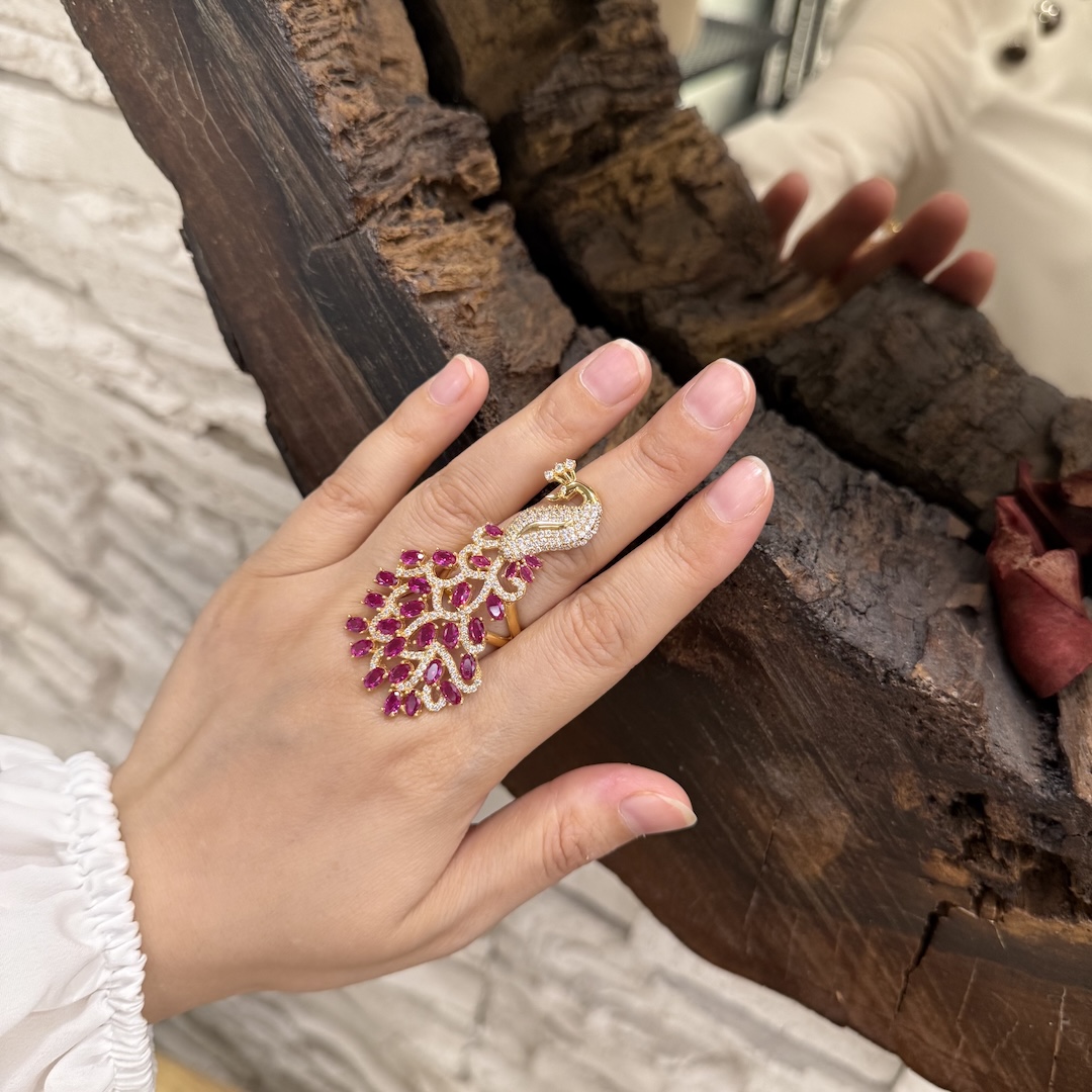 tavus-kuslu-gumus-yuzuk