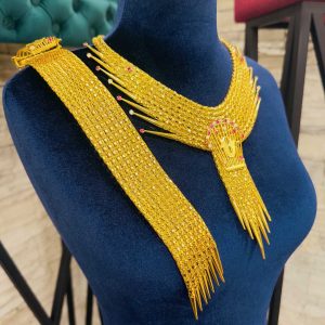 Altın Kaplama Tavuskuşu Modeli Takı Seti