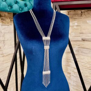 Telkari İşlemeli Kravat Modeli Gümüş Kolye