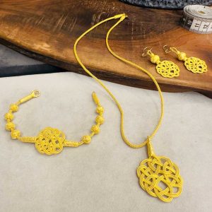 Altın Modeli Kazaziye Bayan Takı Seti