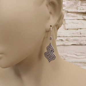 Telkari Damla Modeli Gümüş Bayan Küpesi