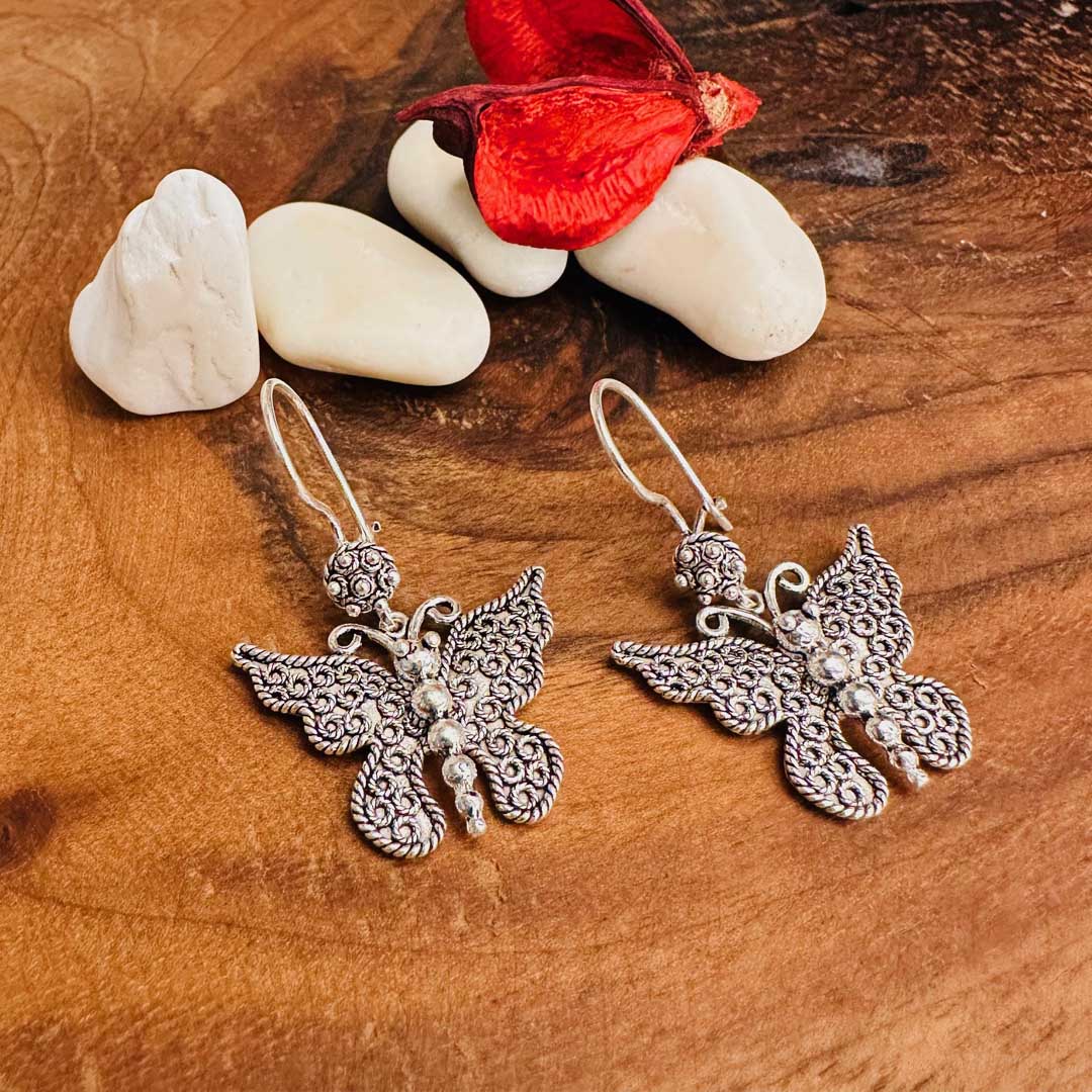 butterfly-designed-filigree-silver-ladies-earring