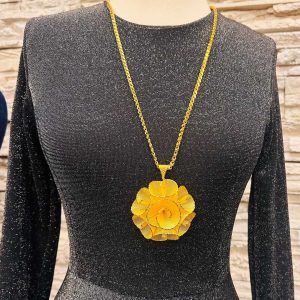 Altın Kaplama Gümüş Fizyon Gelin Kolyesi