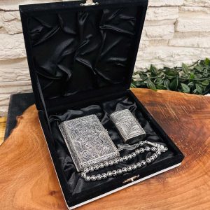 Tesbih Çakmak Kılıfı ve Sigara Tabakası Erkek Kombin Set