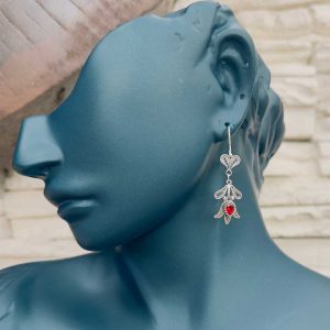 Zirkon Taşlı Telkari Gümüş Küpe