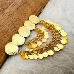 Pullu Altın Modeli Gümüş Saç Tokası