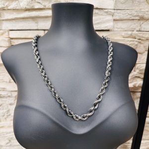 925 Ayar Gümüş Oksitli Bay Bayan Zincir Modeli