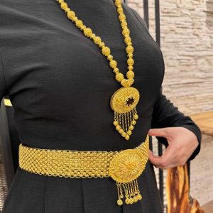 Köstekli Gelin Gerdanlığı ve Kemer Kombin Takı Seti