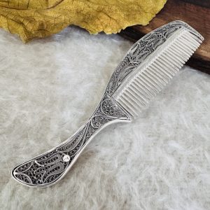 Mardin Telkari İşlemeli Gümüş Tarak Modeli