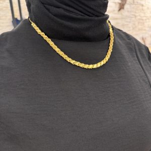 50 cm altın kaplama gümüş pullu zincir