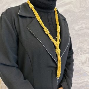 Püsküllü Tül İşlemeli Dorika Kolye