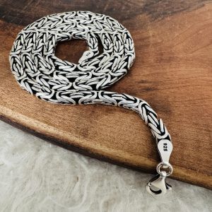 925 ayar gümüş erkek kral zincir kolye