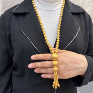 Altın modeli gümüş habbeli takı seti