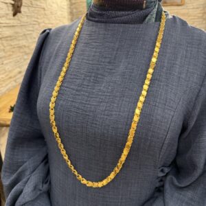 1 mt 10 mm Altın Kaplama Gümüş Halep Pullu Zincir