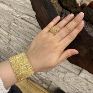 Kleopatra Modeli Altın Kaplama Gümüş Bileklik