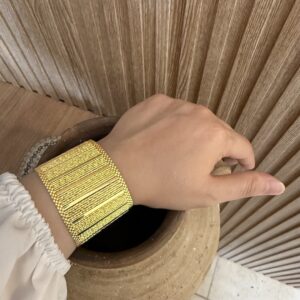 Desenli Altın Kaplama Gümüş Kleopatra Bileklik