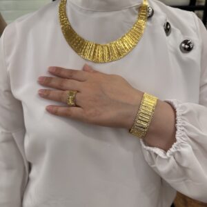 Kleopatra Modeli Altın Kaplama Gümüş Takı Seti