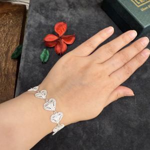 Telkari işlemeli gümüş kalbimdesin modeli bileklik