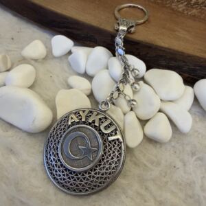 İsme Özel Ayyıldız Telkari Gümüş Anahtarlık