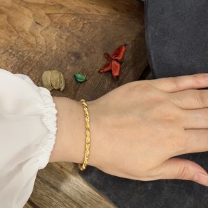 Adana Burması Altın Modeli Gümüş Bilezik