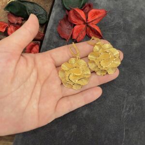 Altın Modeli Gümüş Gelin Gülü Küpe