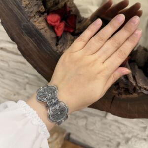 Midyat Telkari Tasarım El İşi Gümüş Bilezik
