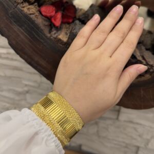 Rikka Modeli Kleopatra Altın Kaplama Gümüş Bileklik