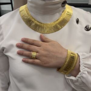 Kleopatra Rikka Model Altın Kaplama Gümüş Takı Seti