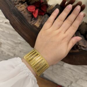 Kleopatra Süzme Modeli Altın Kaplama Gümüş Bileklik