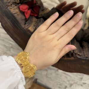 Altın Kaplama Gümüş Fiyonklu Telkari Bilezik